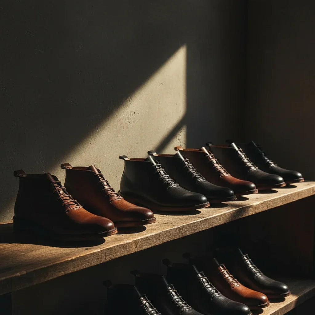 Robbin - Hand-Finished Genuine Genuine Ankle Boots for Men