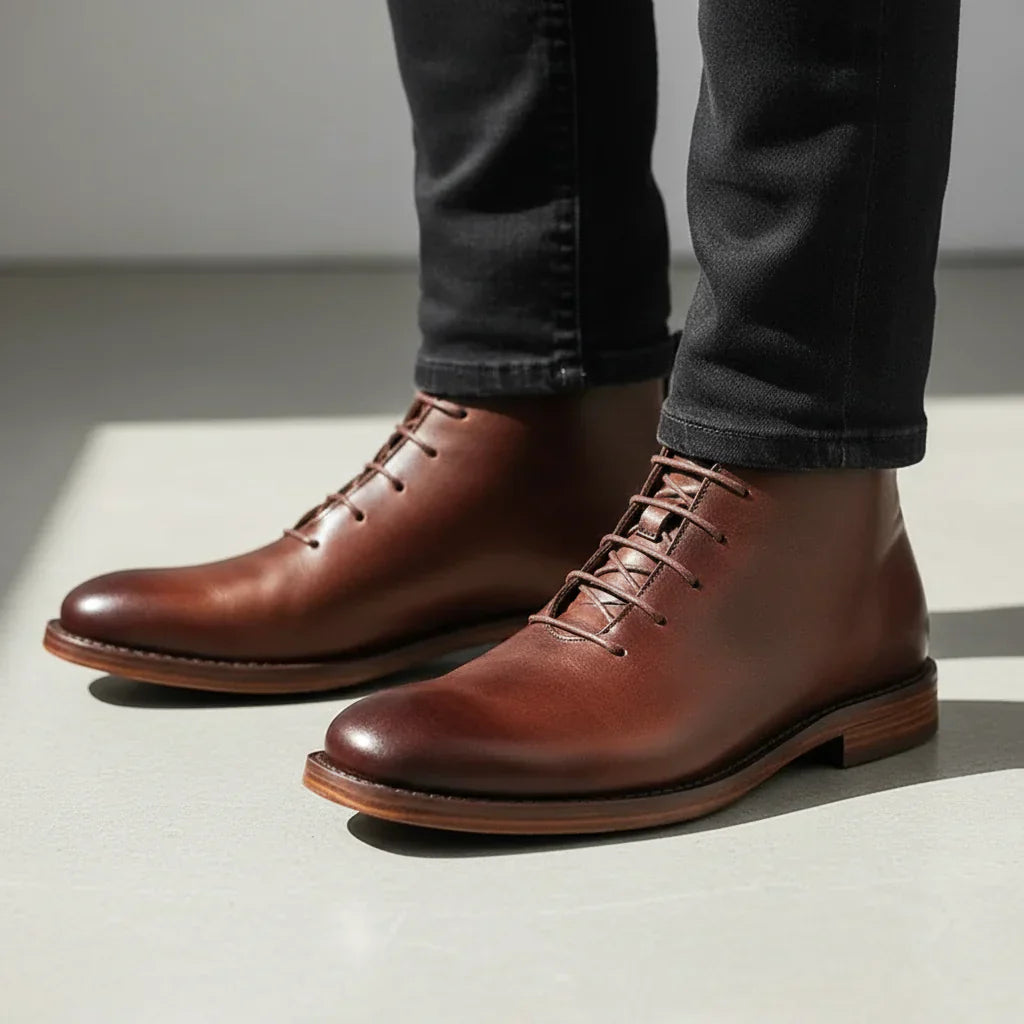 Robbin - Hand-Finished Genuine Genuine Ankle Boots for Men