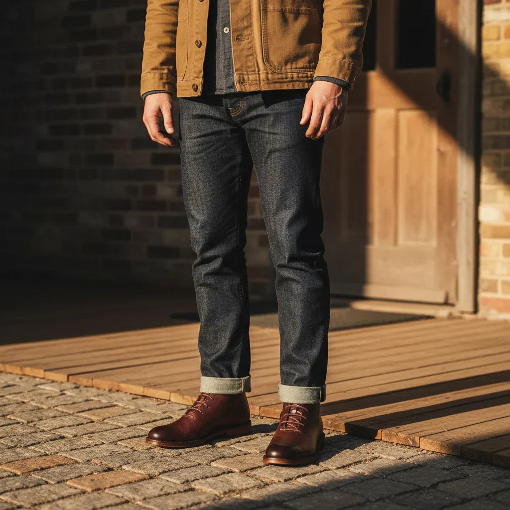 Robbin - Hand-Finished Genuine Genuine Ankle Boots for Men