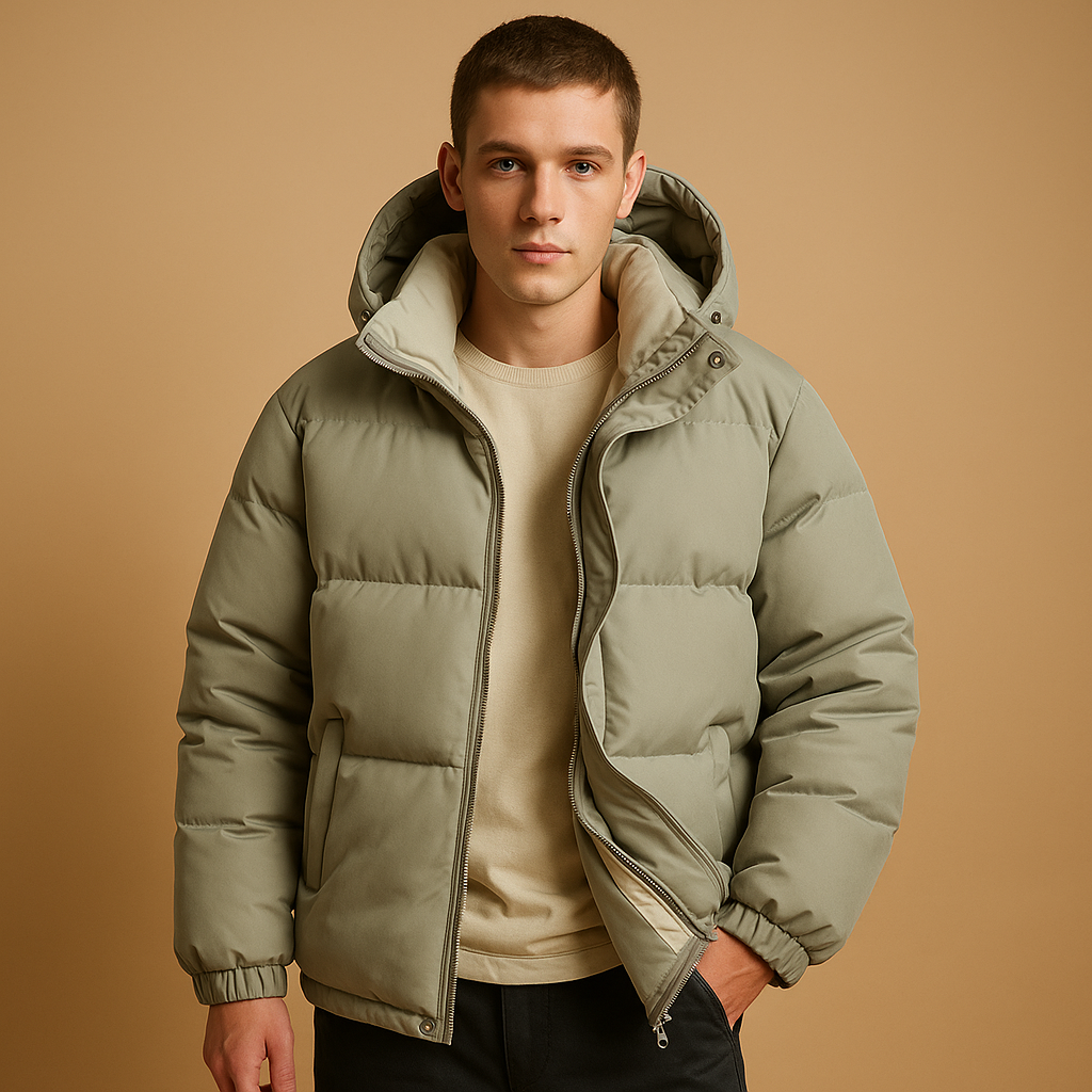Milan Men's Hooded Puffer Jacket - Lightweight Quilted Winter Edition
