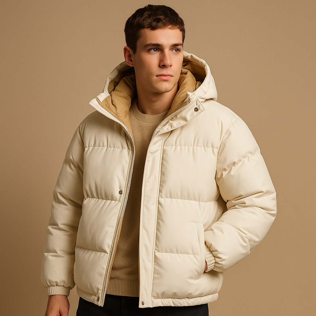 Milan Men's Hooded Puffer Jacket - Lightweight Quilted Winter Edition