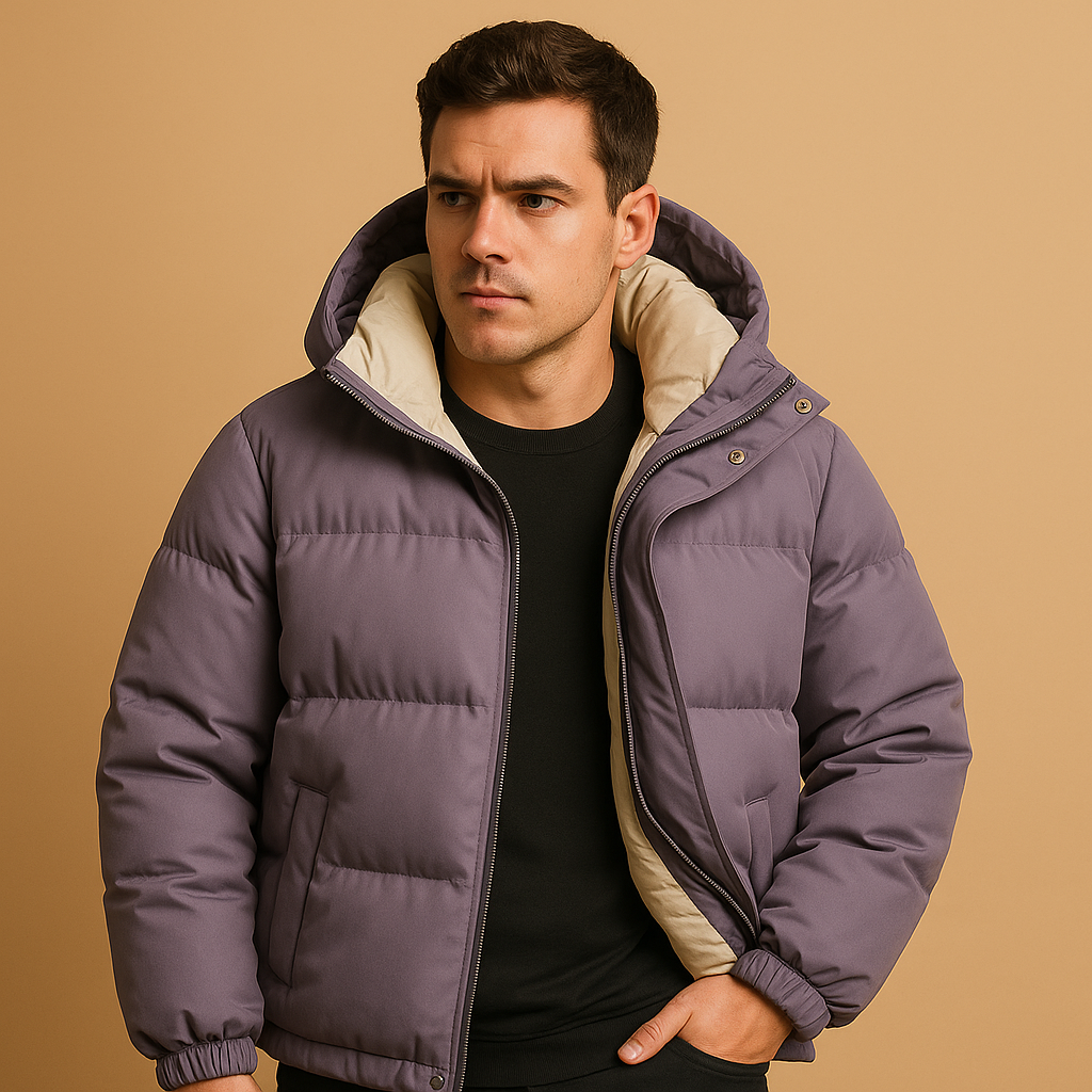 Milan Men's Hooded Puffer Jacket - Lightweight Quilted Winter Edition