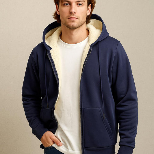 Men's Zip-Up Hooded Sweatshirt - Clean Everyday Design