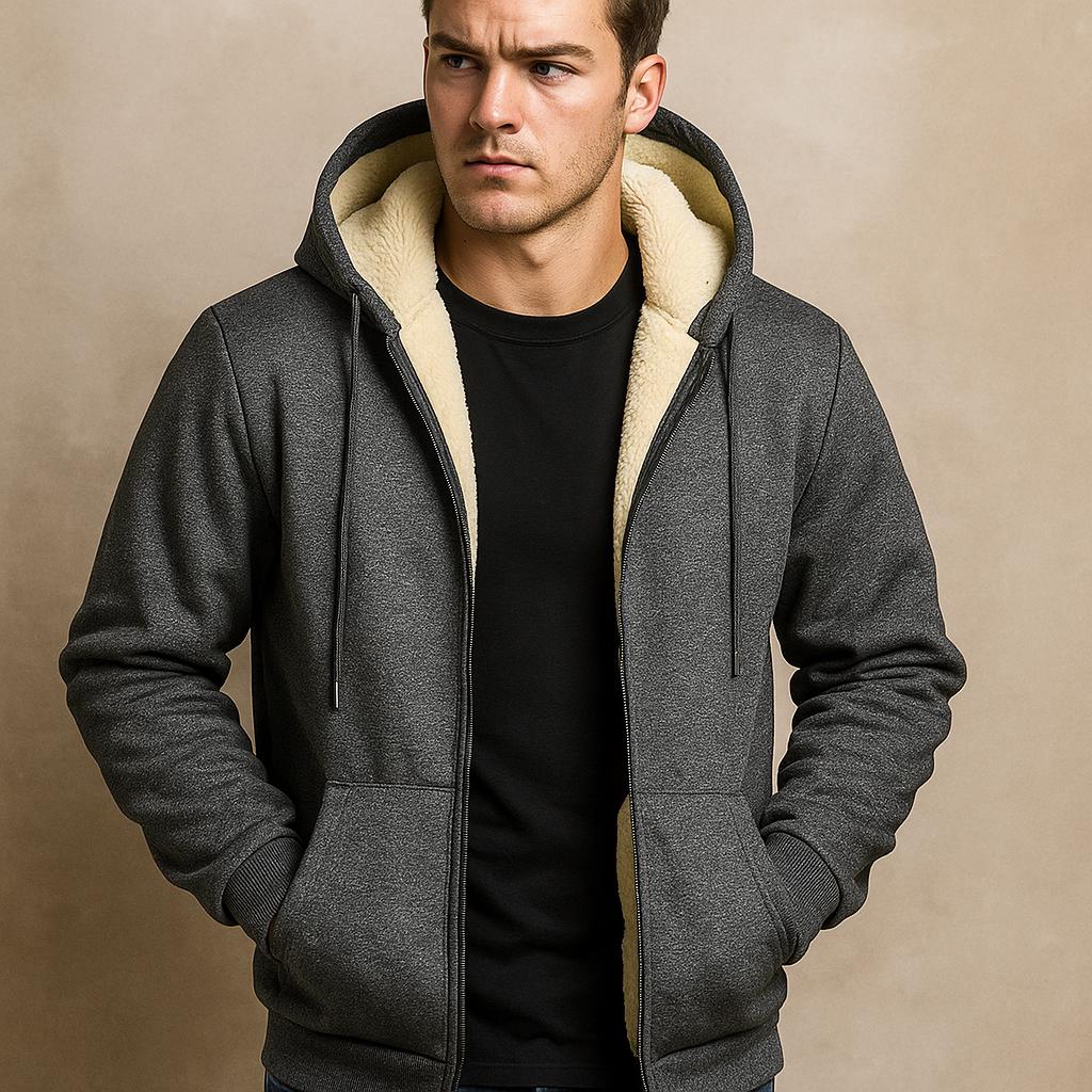 Men's Zip-Up Hooded Sweatshirt - Clean Everyday Design