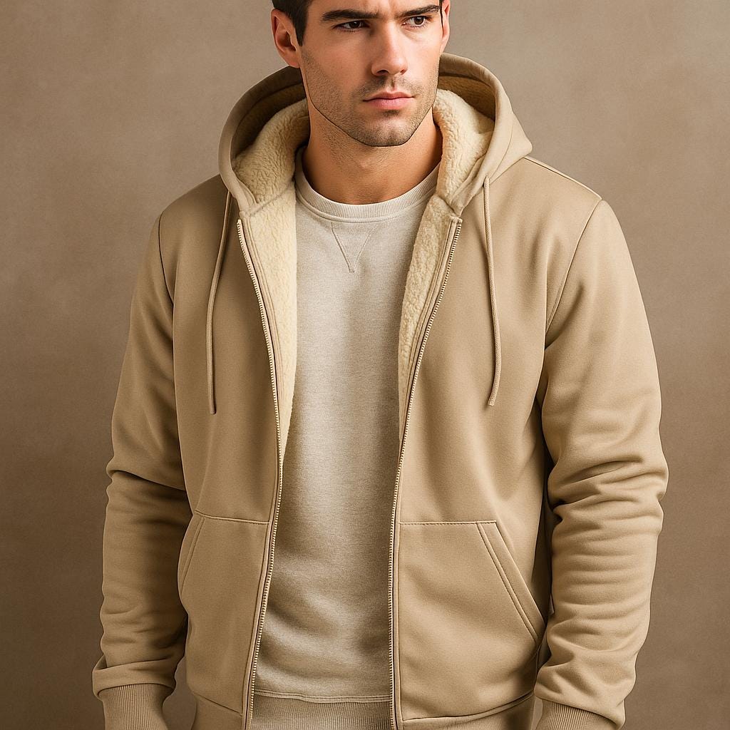 Men's Zip-Up Hooded Sweatshirt - Clean Everyday Design