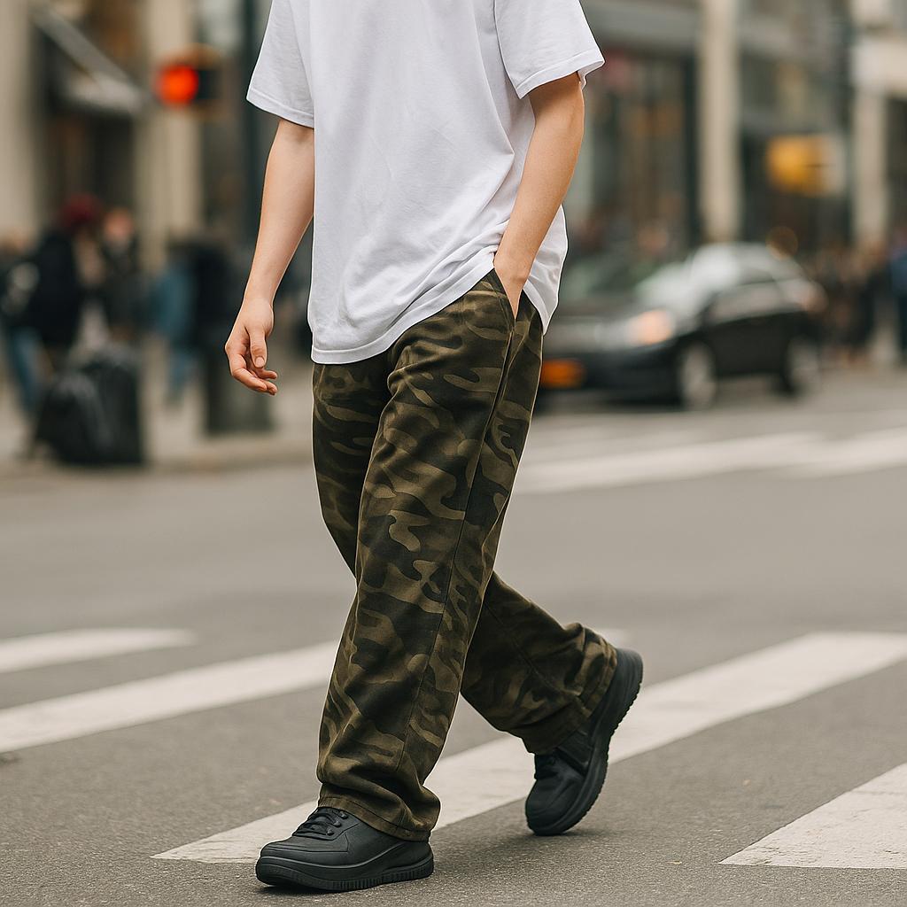 Men's Camouflage Cargo Pants - Vintage-Inspired Edition