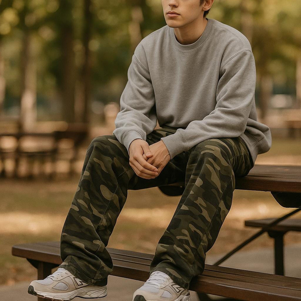 Men's Camouflage Cargo Pants - Vintage-Inspired Edition