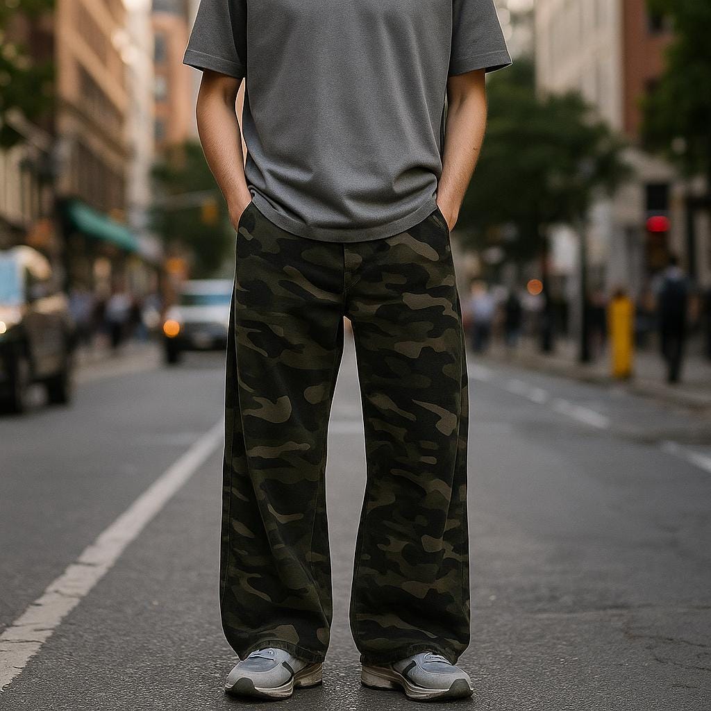 Men's Camouflage Cargo Pants - Vintage-Inspired Edition