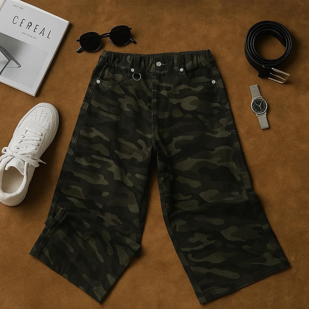 Men's Camouflage Cargo Pants - Vintage-Inspired Edition