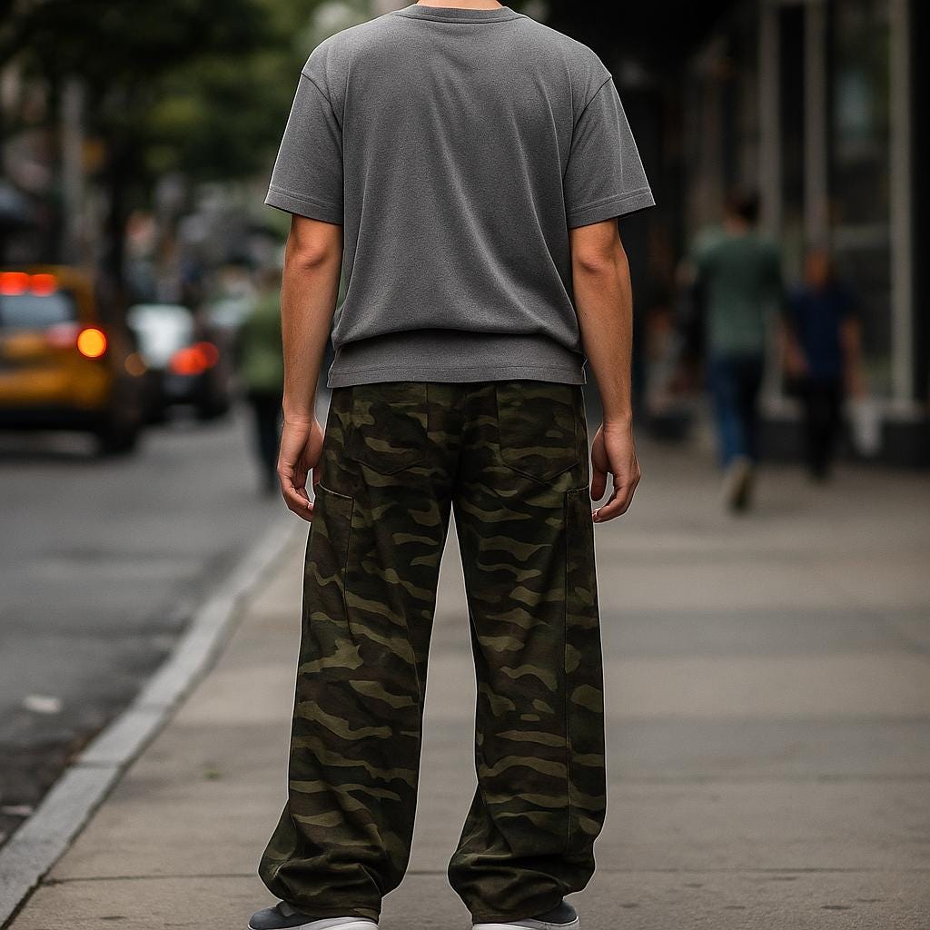 Men's Camouflage Cargo Pants - Vintage-Inspired Edition