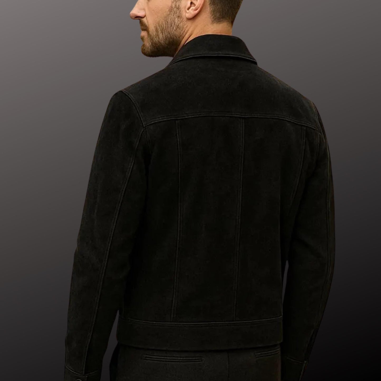 Men's Vintage-Style Suede Jacket - Heritage Structured Design