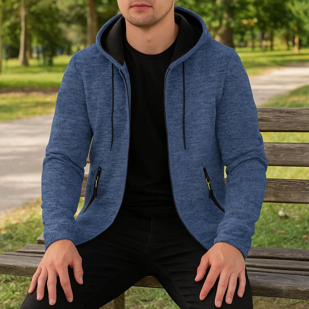 Men's Fleece-Lined Hooded ZIppered Jacket | Winter Sport Edition