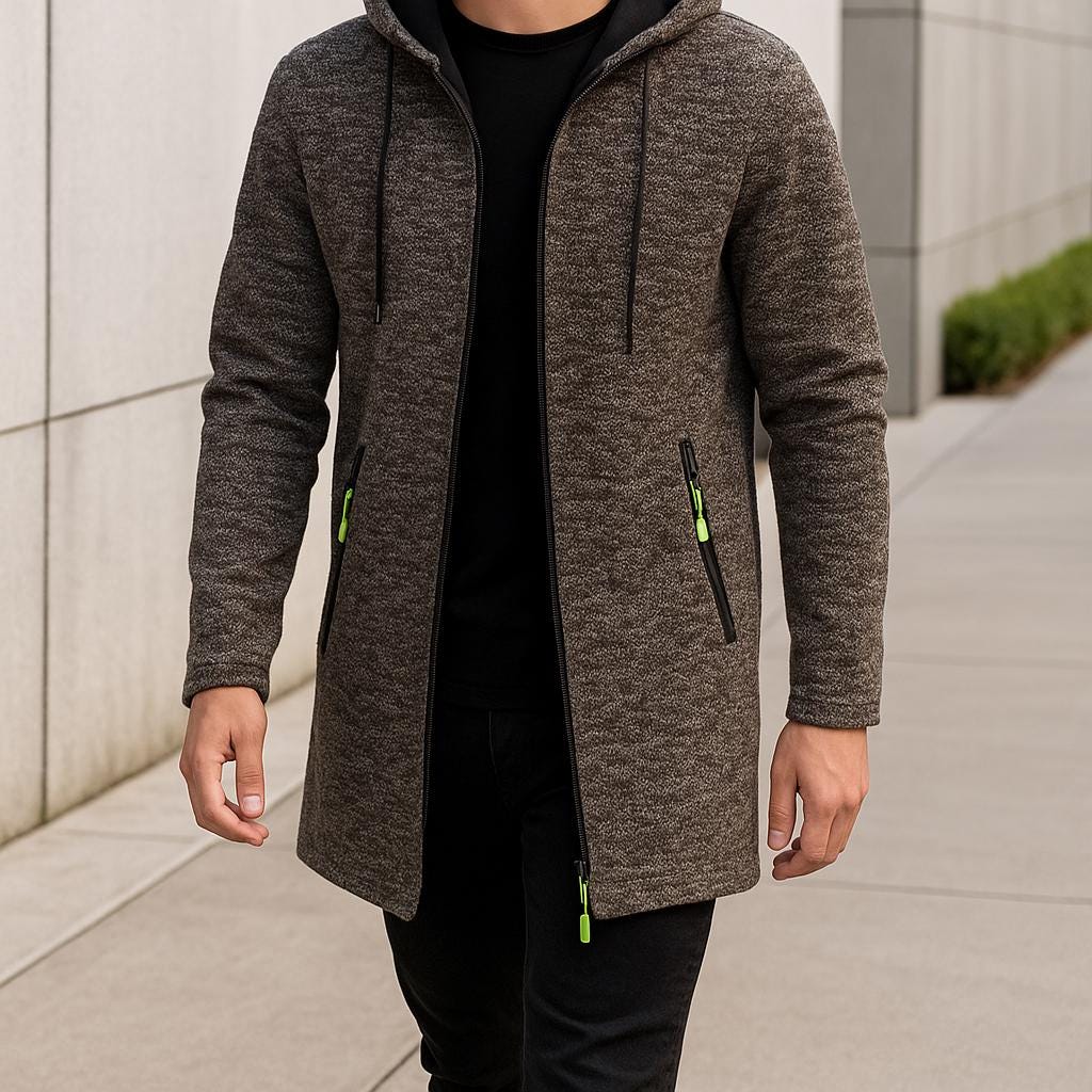 Men's Fleece-Lined Hooded ZIppered Jacket | Winter Sport Edition