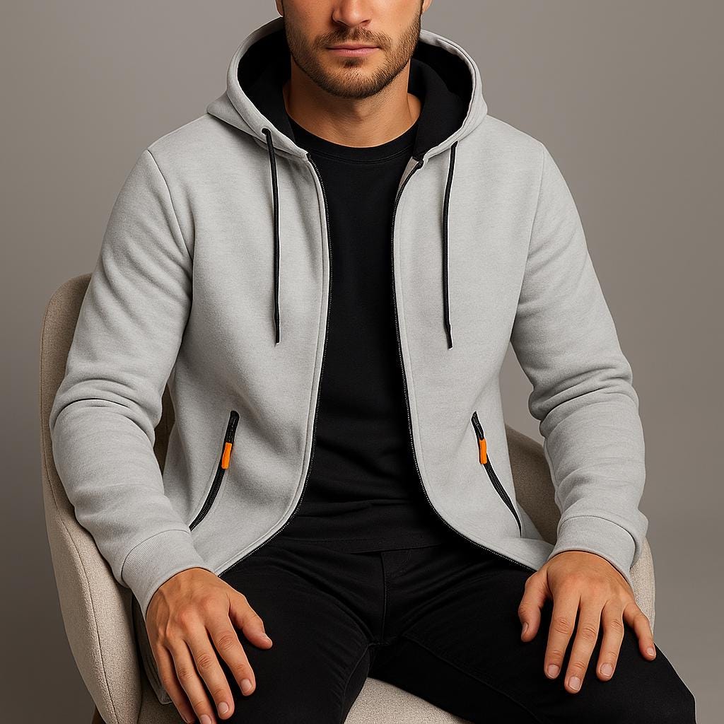 Men's Fleece-Lined Hooded ZIppered Jacket | Winter Sport Edition