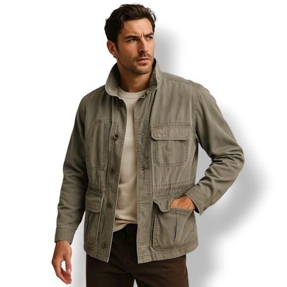 Men's Tactical Utility Jacket - Olive Green Edition