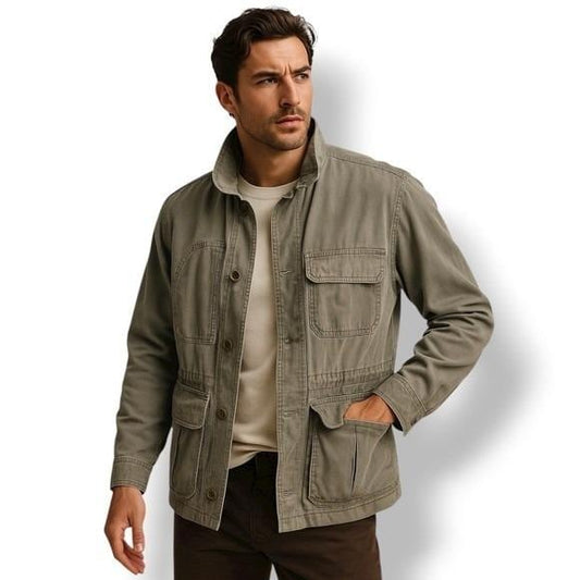Men's Tactical Utility Jacket - Olive Green Edition
