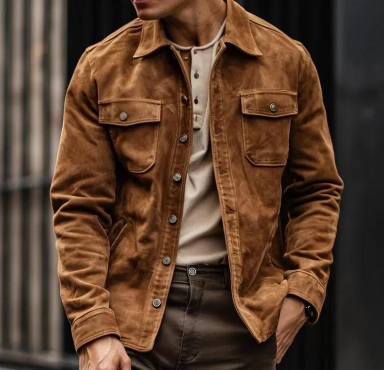 Men's Button Up Trucker Jacket - Western-Inspired Edition