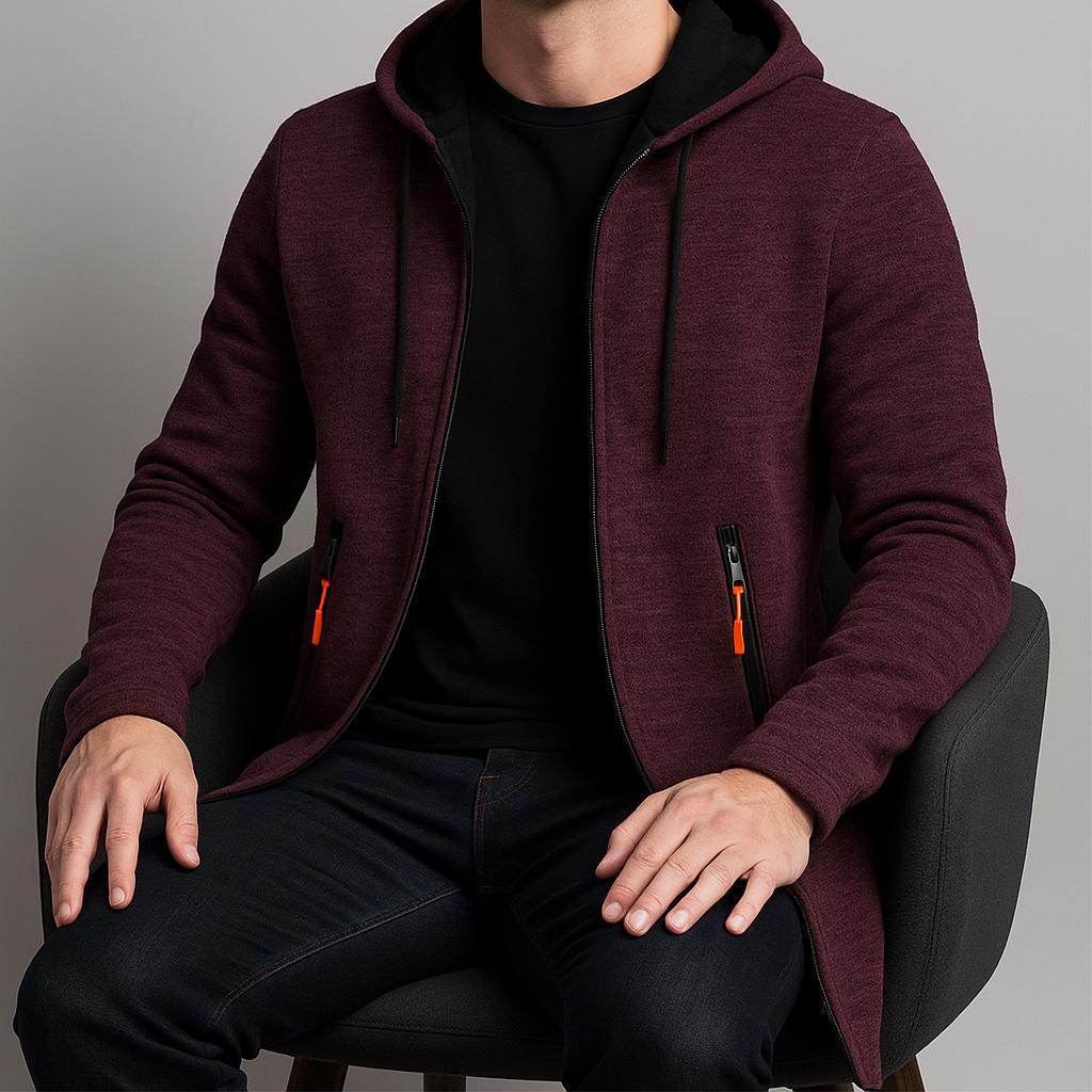 Men's Fleece-Lined Hooded ZIppered Jacket | Winter Sport Edition