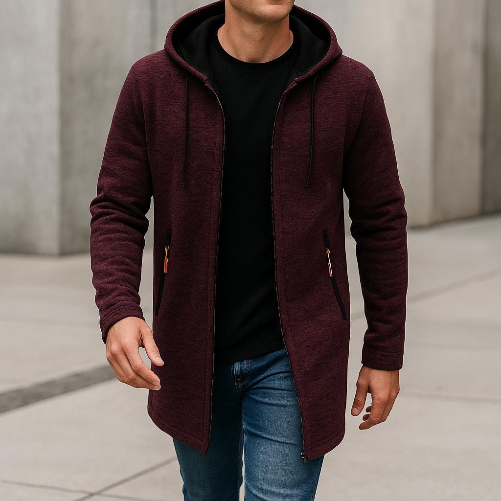 Men's Fleece-Lined Hooded ZIppered Jacket | Winter Sport Edition