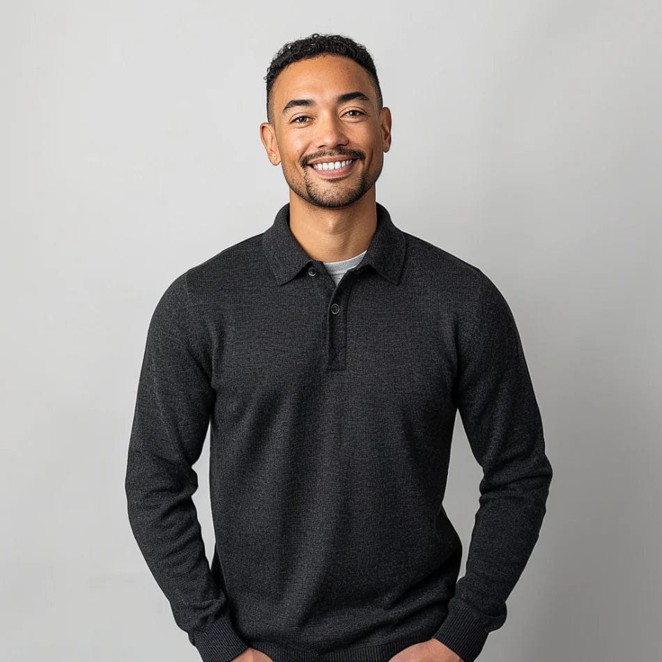 Men's Long Sleeve Polo Sweater - Heritage Knit Pullover | Timeless Smart Casual Style