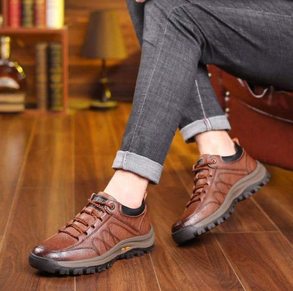 Men's Orthopaedic Genuine Shoes | Supportive Comfort Walking Shoes