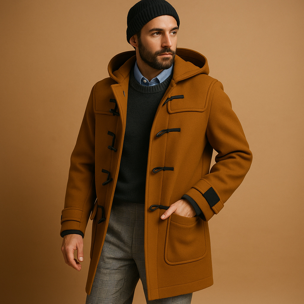 Long Merino Blend Coat for Men - Casual Elegance for Winter