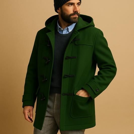 Long Merino Blend Coat for Men - Casual Elegance for Winter