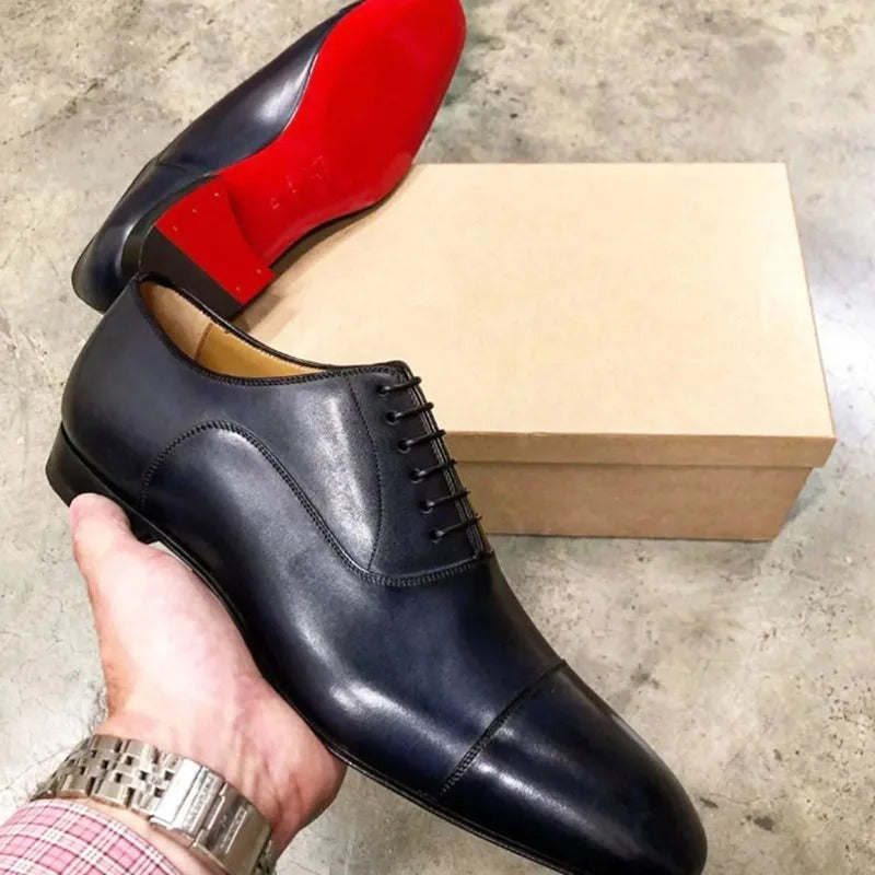 Luca Giordano Genuine Oxford Shoes Italian Red Sole