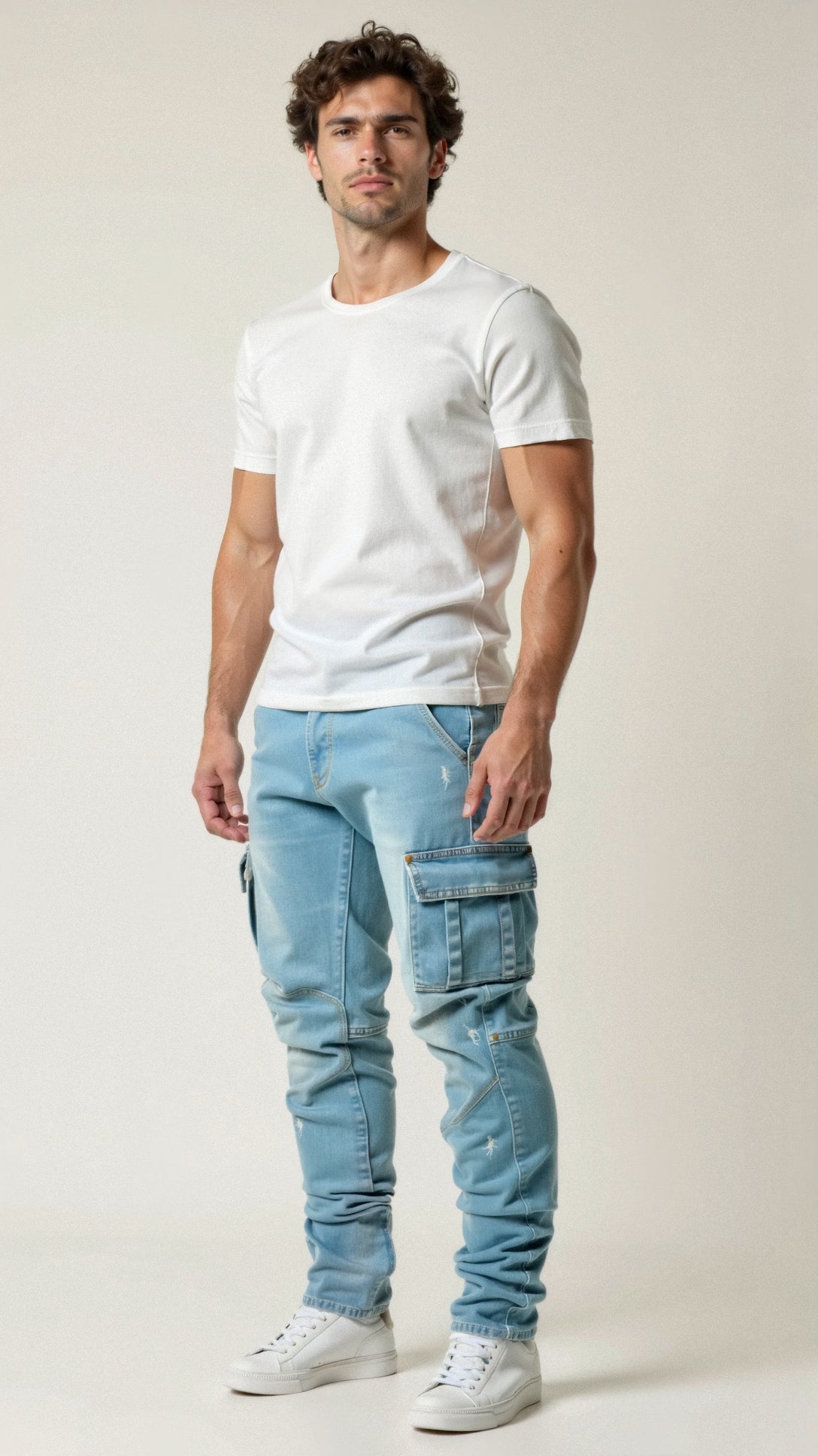 Flex Cargo Jeans for Men - Casual Denim Utility Style