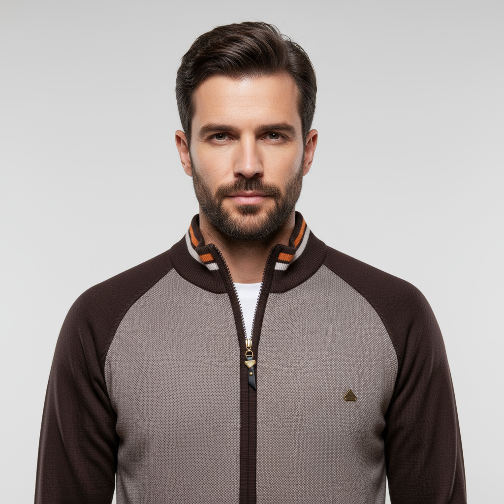 Tom Adams Striped Zipper Cardigan - Men's Knit Sweater Edition
