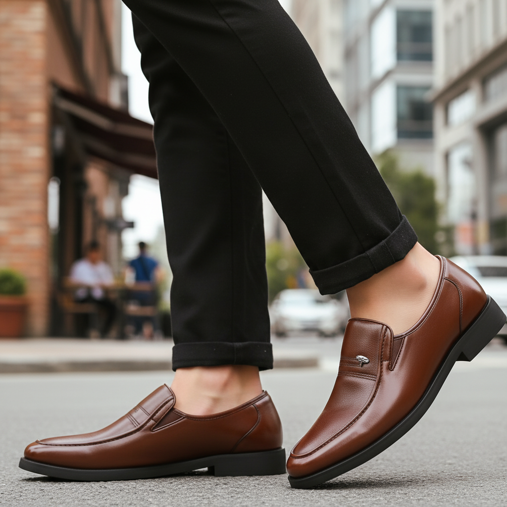 Men's Genuine Dress Shoe Loafers - Lightweight Breathable Slip-On Shoes