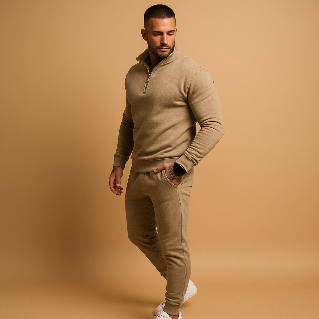 Men's Tracksuit with Half-Zip Sweatshirt and Edition