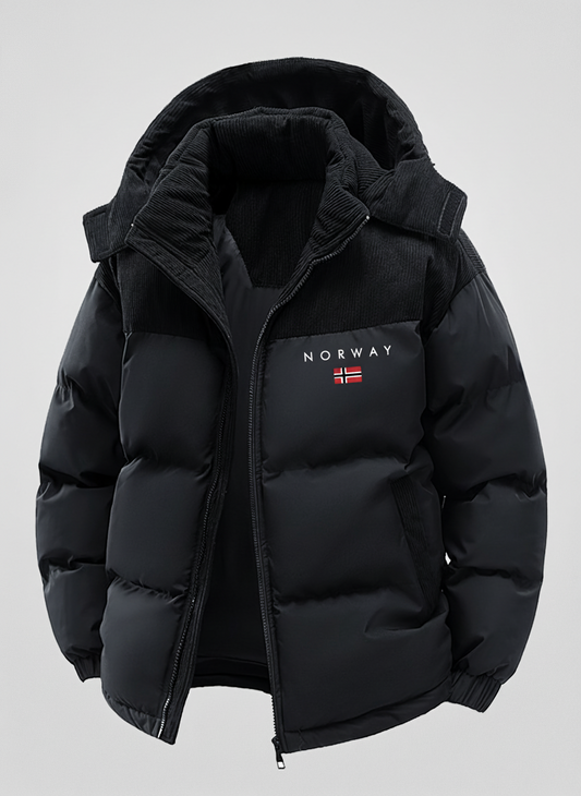 Norway Men Heavyweight Winter Coat - Thermal Insulated Hooded Jacket with Zipper Edition