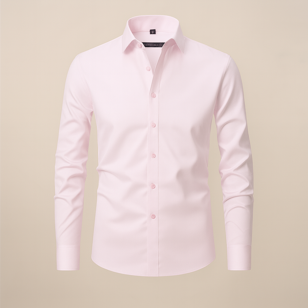 Men's Long-Sleeved Shirt - Heritage Structured Fit with Wrinkle-Free Finish
