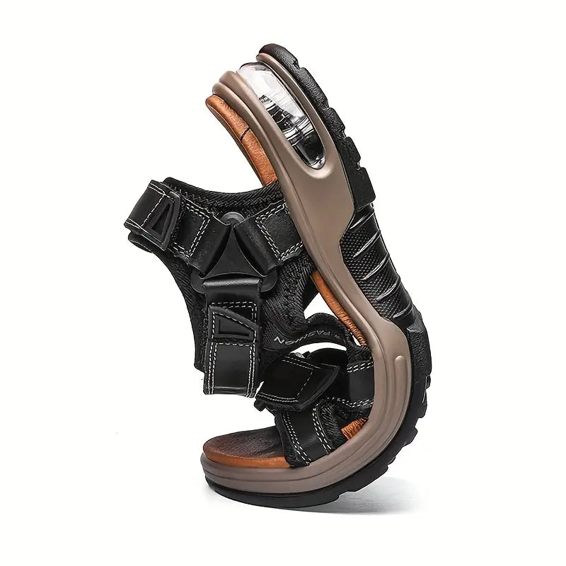 Solorfit | Men's Genuine Orthopedic Open-Toe Sport Sandals - Adjustable Straps & Air Cushion Sole