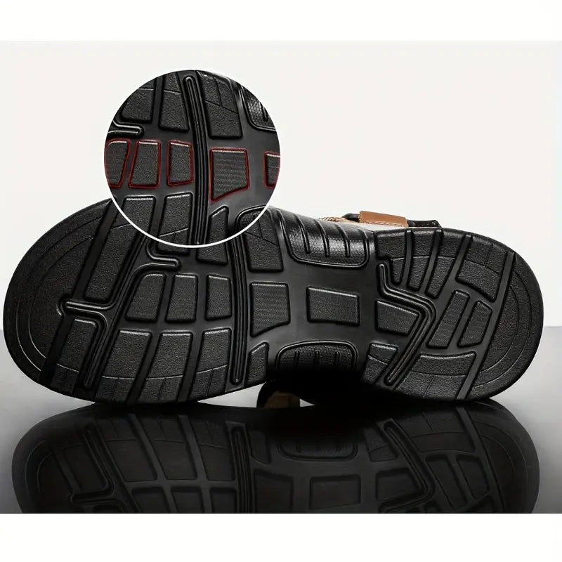 Solorfit | Men's Genuine Orthopedic Open-Toe Sport Sandals - Adjustable Straps & Air Cushion Sole