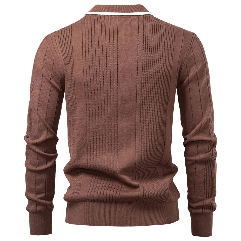 Langford Men Polo Knit Shirt Long Sleeve Edition