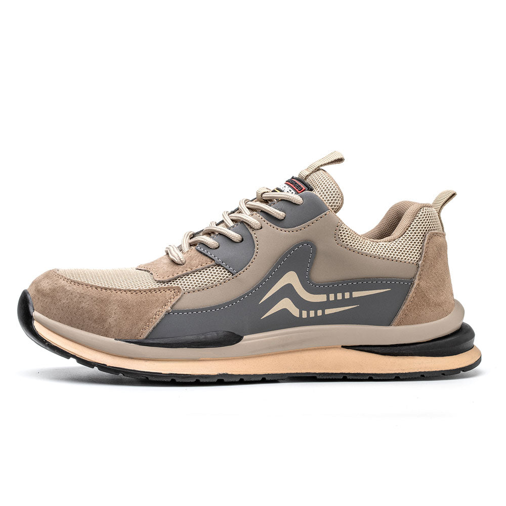Beta Brown Safety Sneakers - Men's Lightweight Steel Toe Work Shoes with Protective Edition