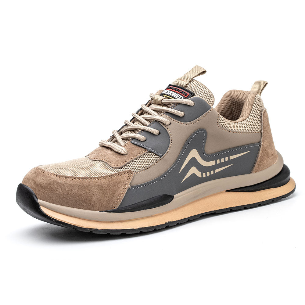 Beta Brown Safety Sneakers - Men's Lightweight Steel Toe Work Shoes with Protective Edition