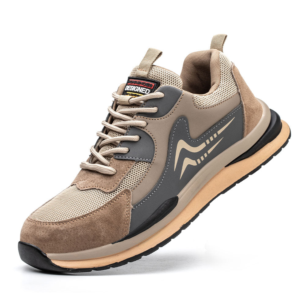 Beta Brown Safety Sneakers - Men's Lightweight Steel Toe Work Shoes with Protective Edition