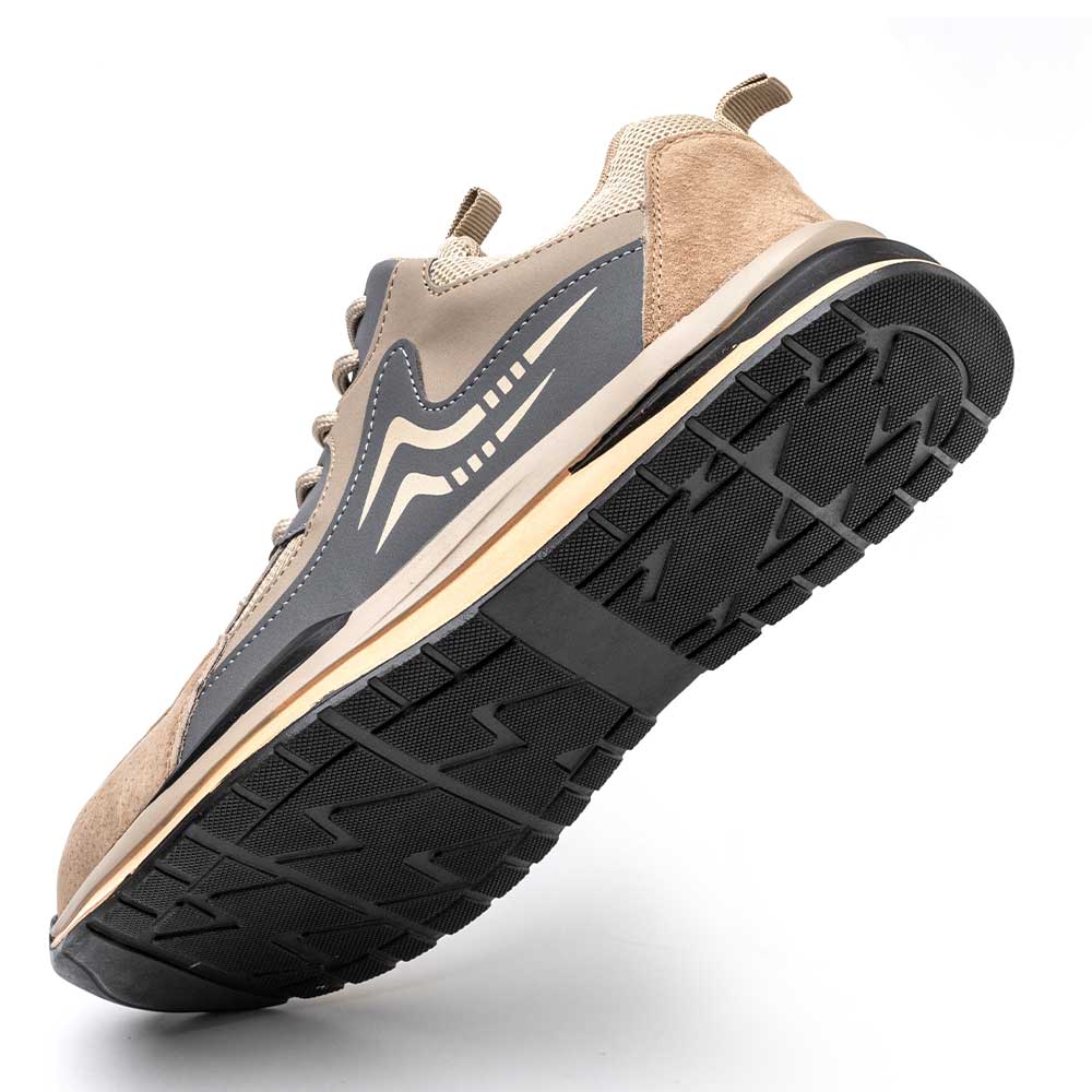 Beta Brown Safety Sneakers - Men's Lightweight Steel Toe Work Shoes with Protective Edition