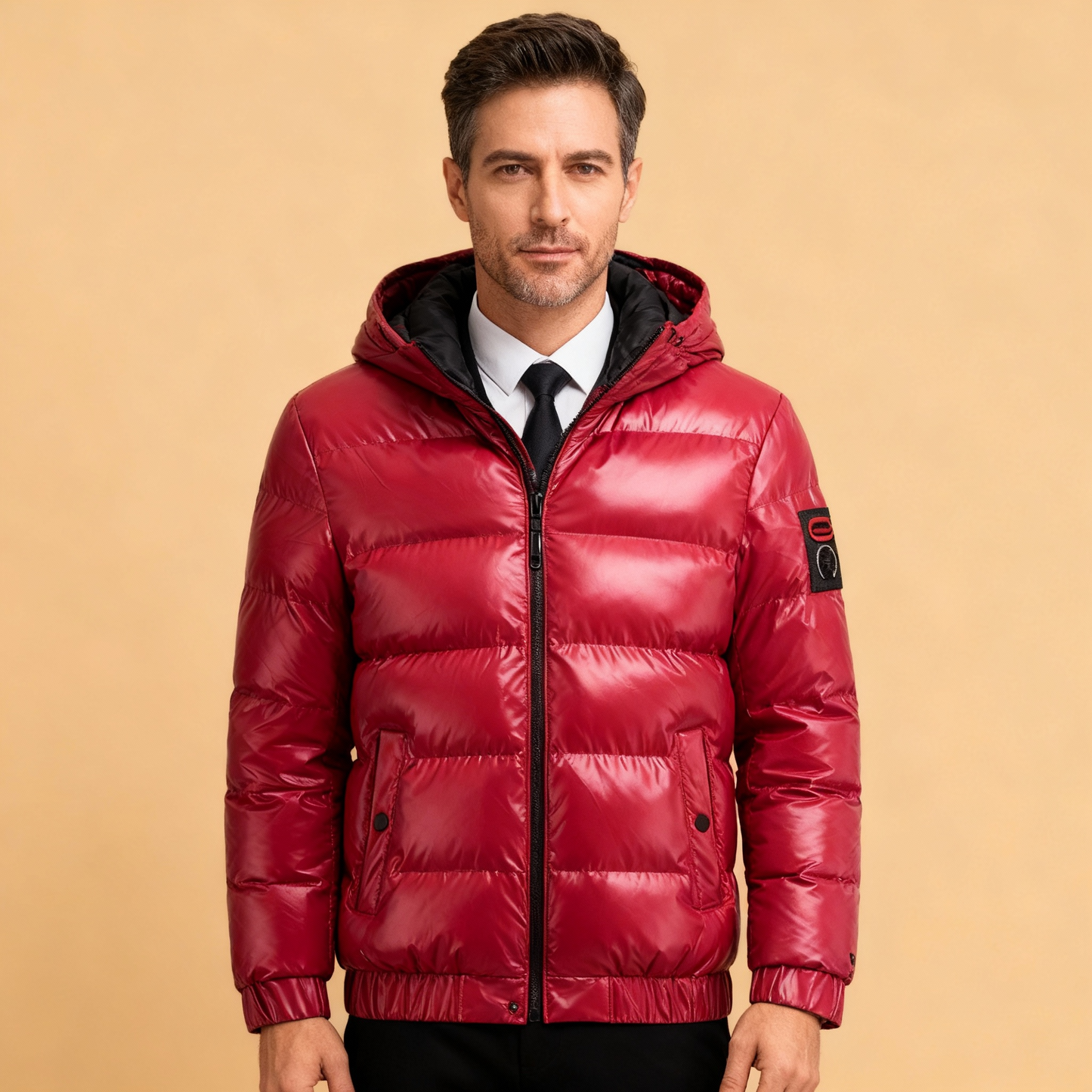 Windproof Men's Puffer Jacket - Quilted Insulated Edition
