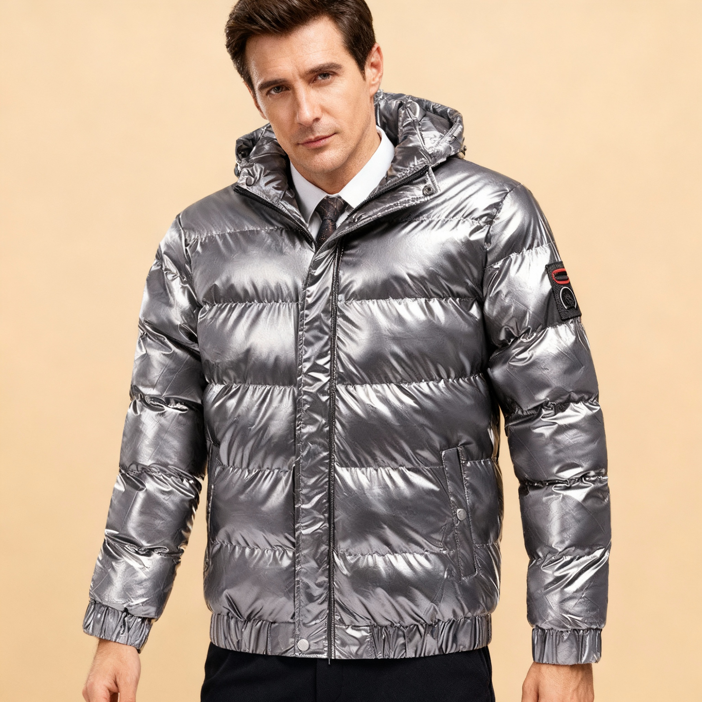 Windproof Men's Puffer Jacket - Quilted Insulated Edition